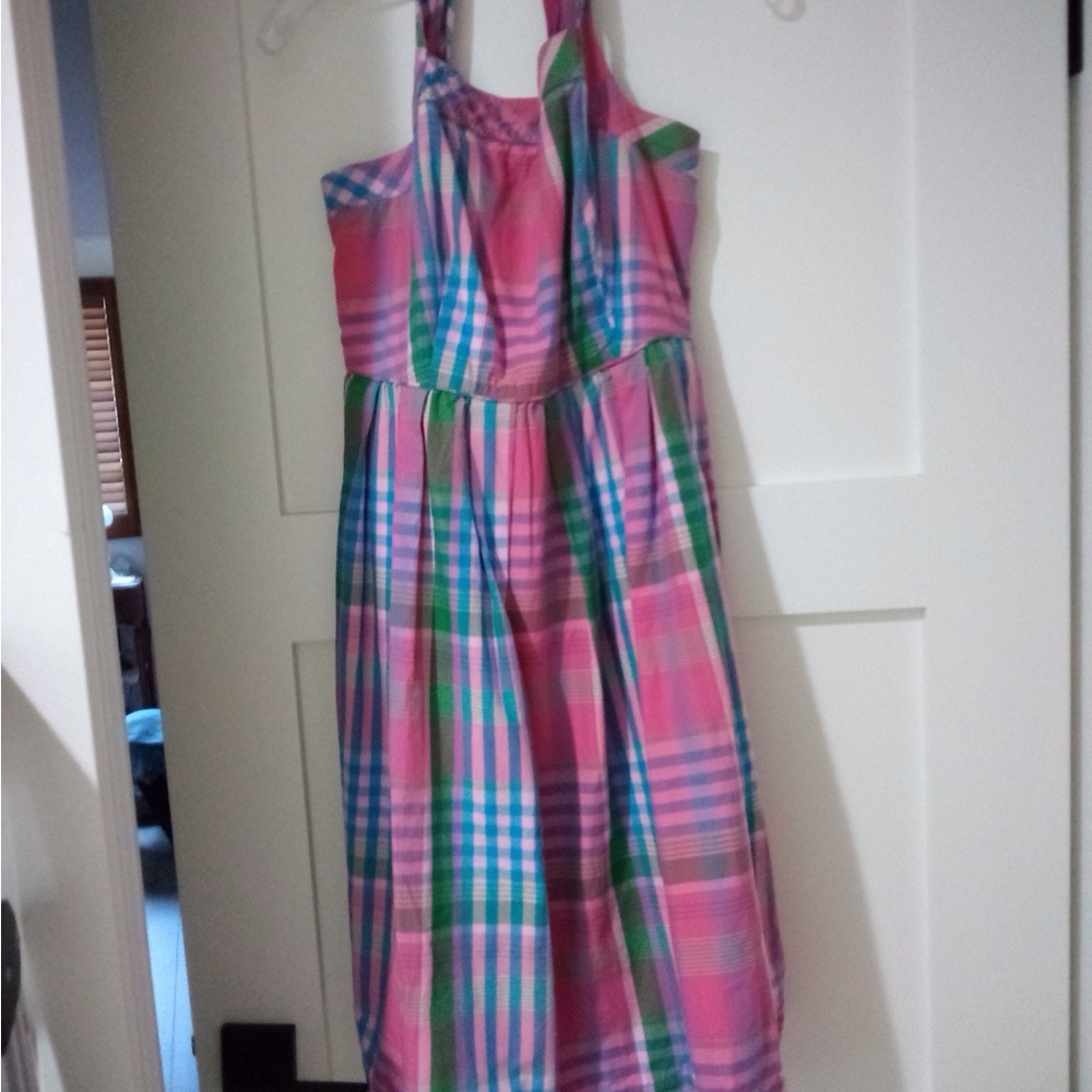 J. CREW PLAID POPLIN APRON DRESS